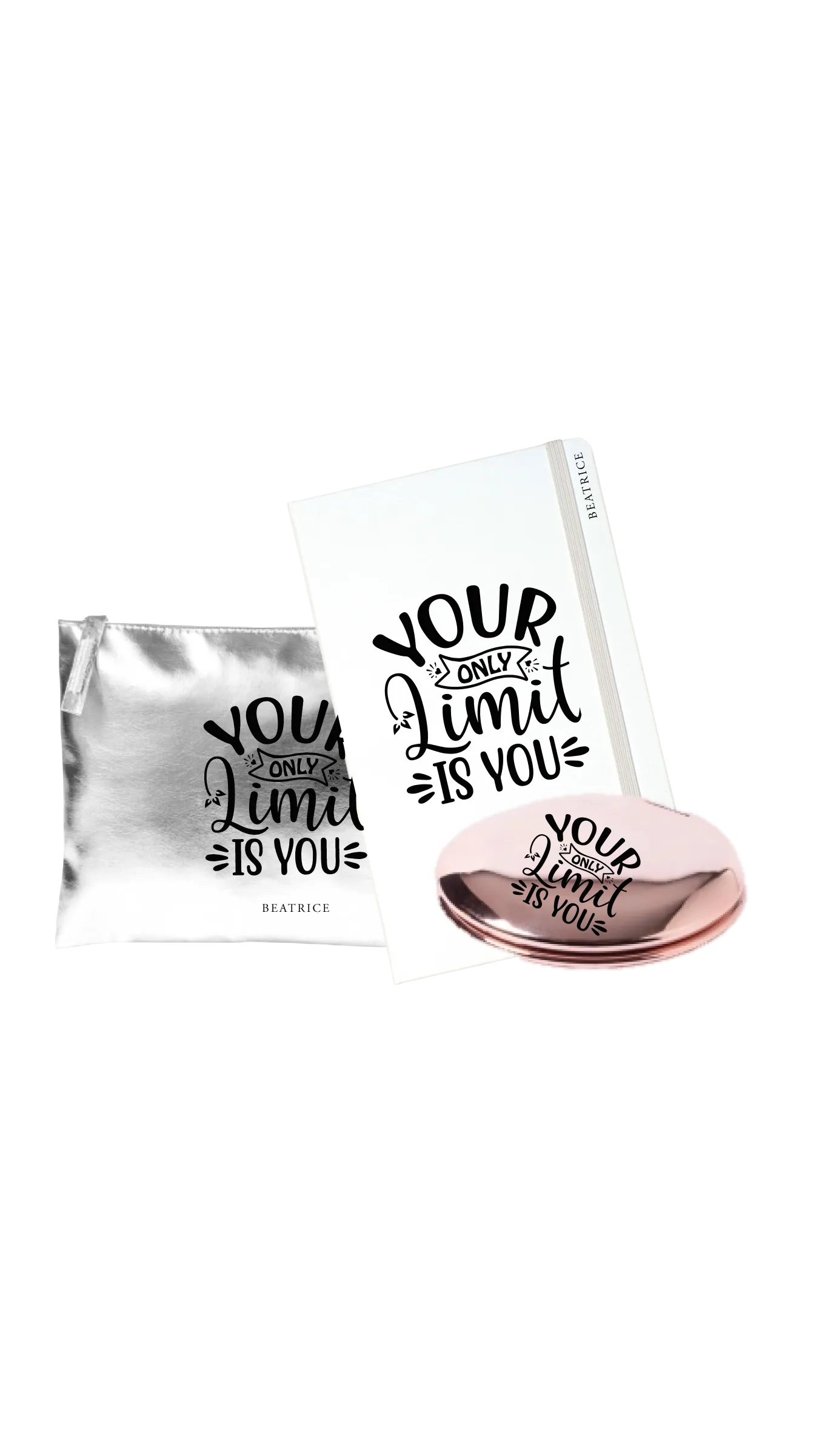 POCHETTE e SPECCHIETTO + TACCUINO DA BORSA