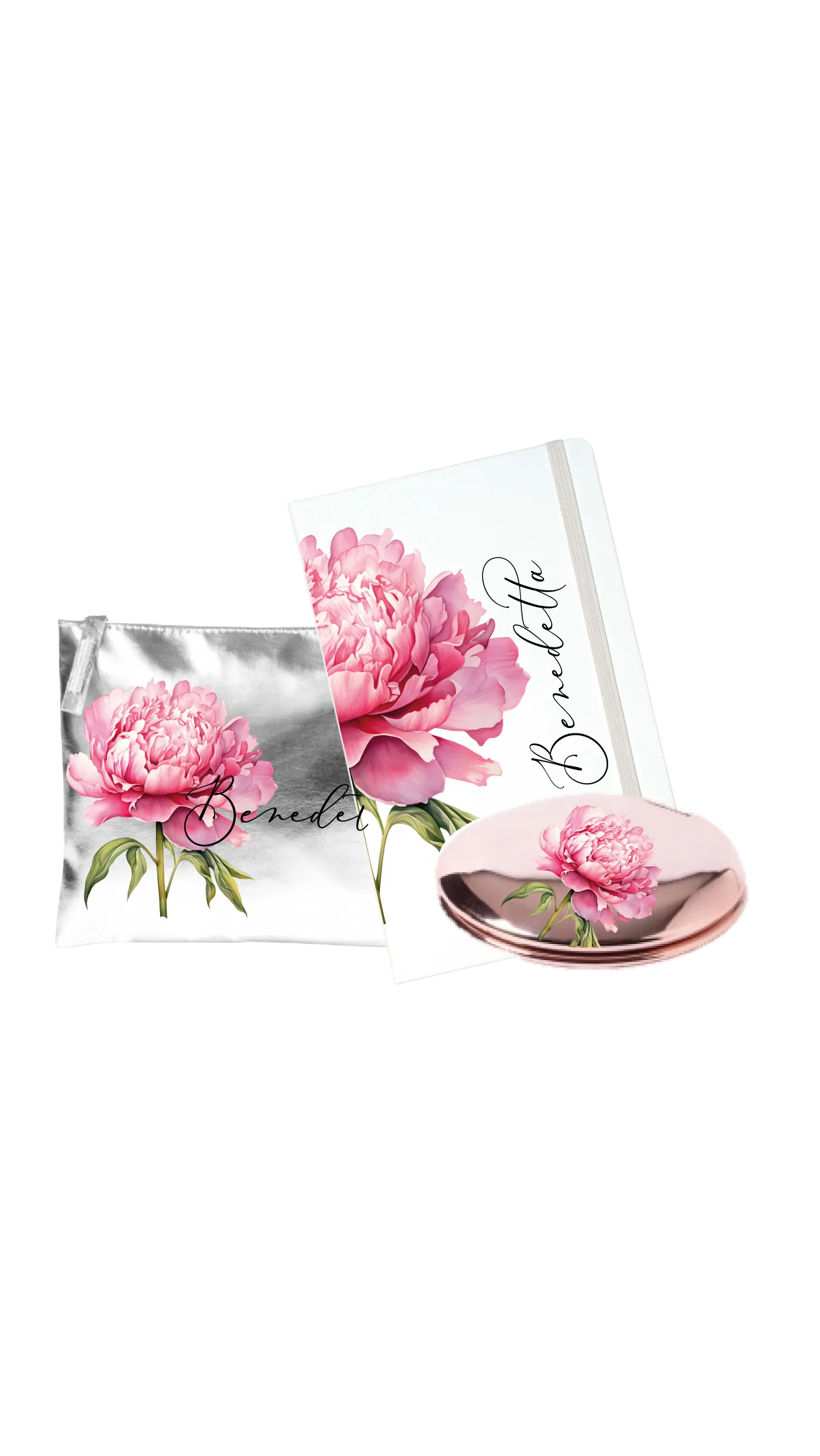 POCHETTE e SPECCHIETTO + TACCUINO DA BORSA