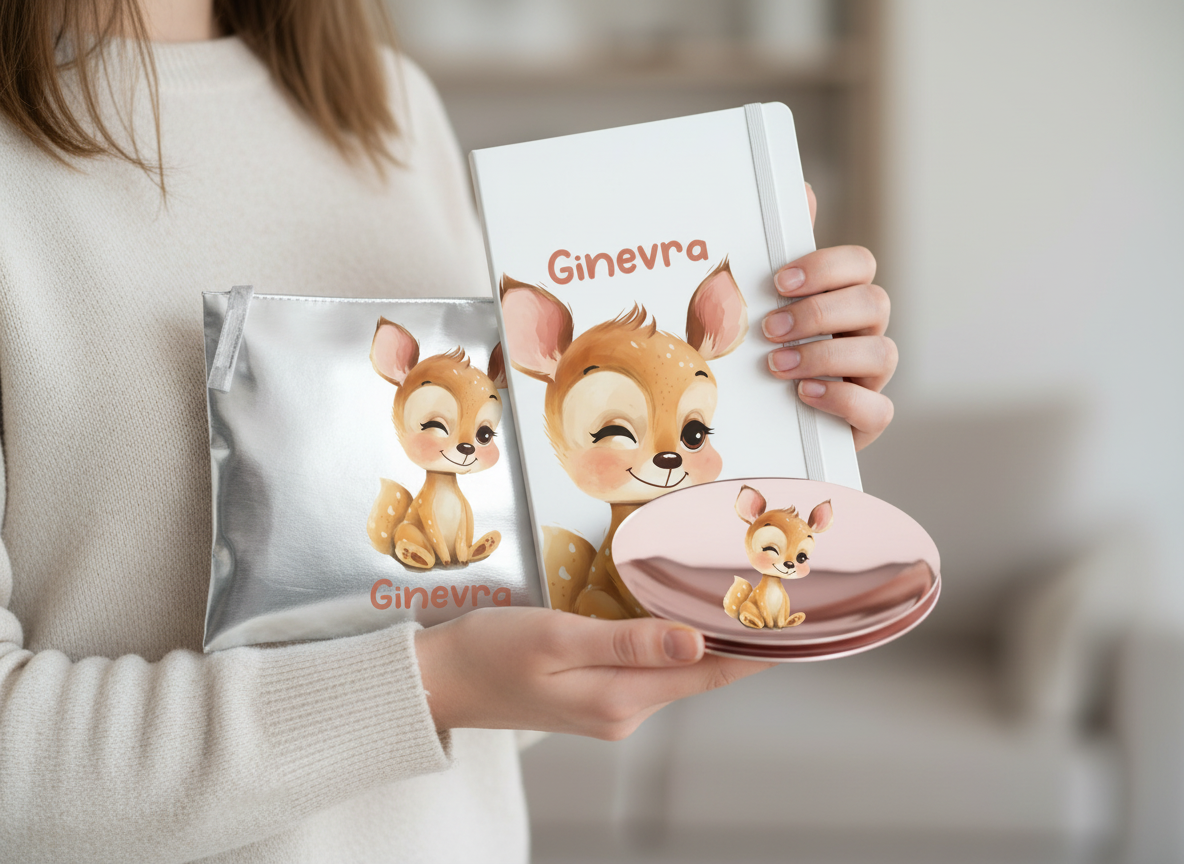 POCHETTE e SPECCHIETTO + TACCUINO DA BORSA